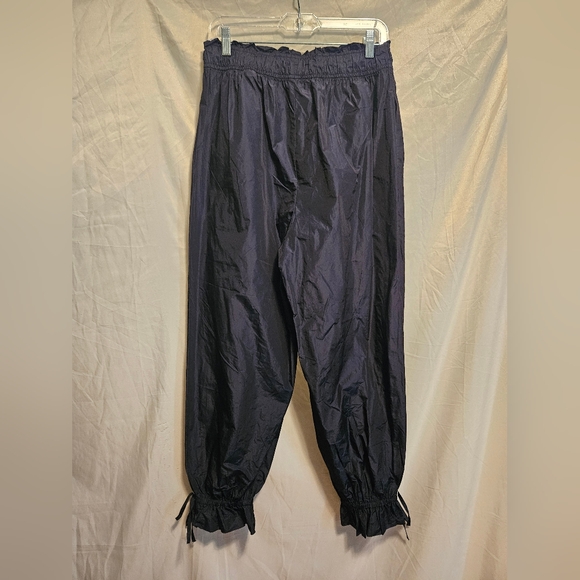 ZARA High Waisted Paperbag Parachute Pants,  Size Large,  Navy Blue. - Picture 2 of 5